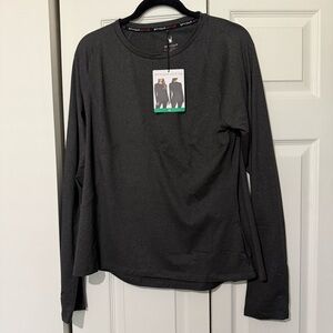 Spyder Active Top Black Heather Long Sleeve Zipper Pocket, Women’s Size XL